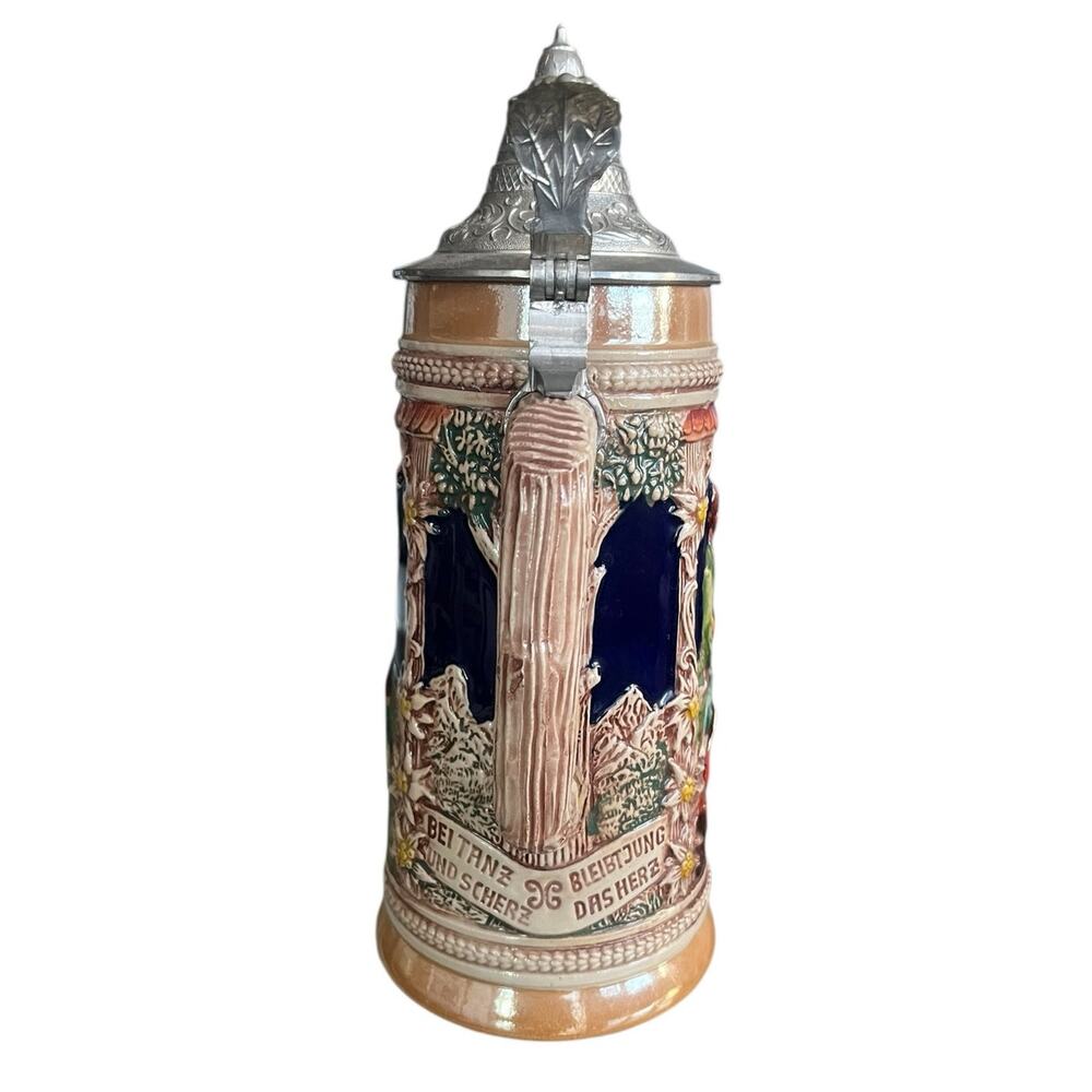 Vtg Gerz German Beer Stein Pewter Lid Tall Feast Celebration Oktoberfest 3 Liter - Picture 4 of 8